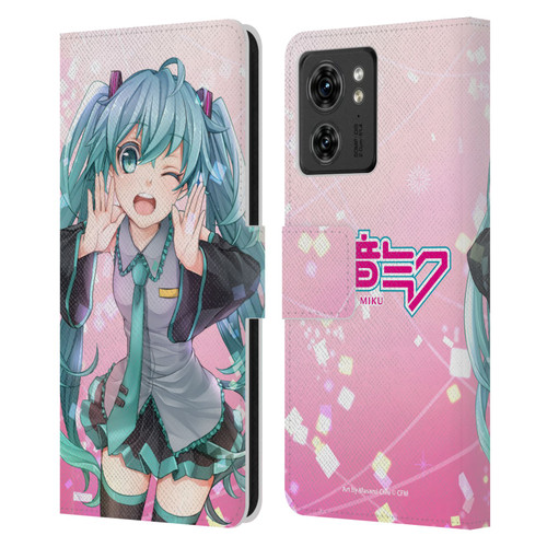 Hatsune Miku Graphics Wink Leather Book Wallet Case Cover For Motorola Moto Edge 40