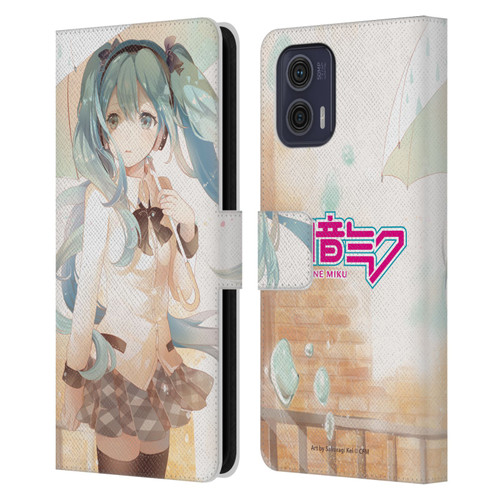 Hatsune Miku Graphics Rain Leather Book Wallet Case Cover For Motorola Moto G73 5G