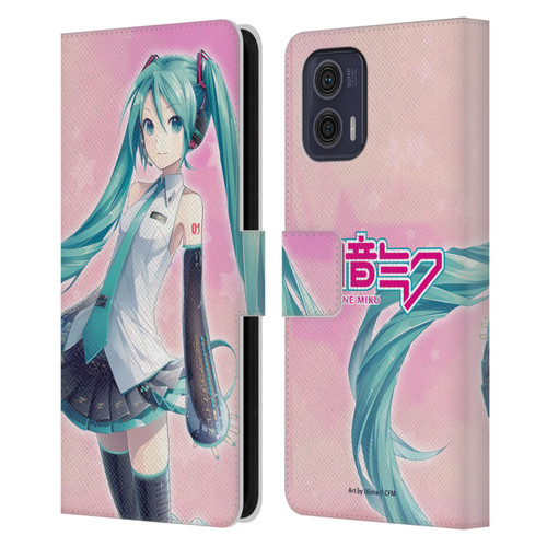 Hatsune Miku Graphics Star Leather Book Wallet Case Cover For Motorola Moto G73 5G