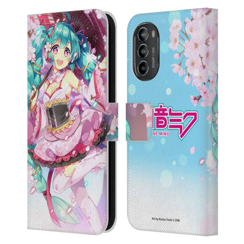 Hatsune Miku Graphics Sakura Leather Book Wallet Case Cover For Motorola Moto G82 5G