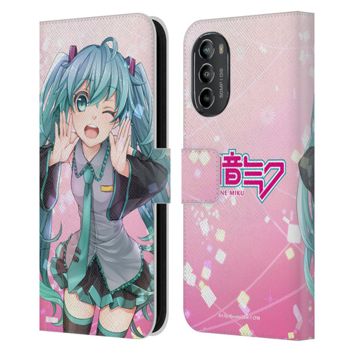 Hatsune Miku Graphics Wink Leather Book Wallet Case Cover For Motorola Moto G82 5G