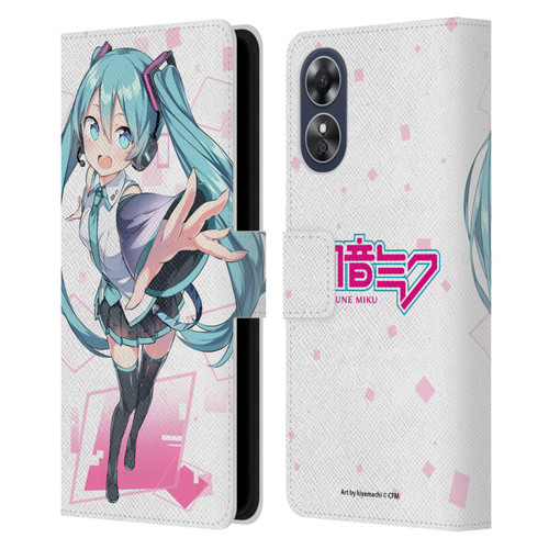 Hatsune Miku Graphics Cute Leather Book Wallet Case Cover For OPPO A17