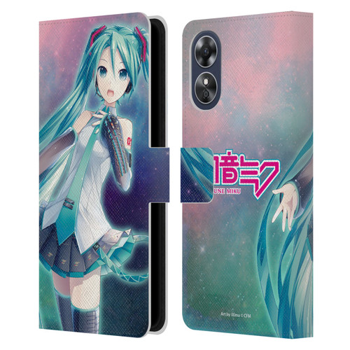 Hatsune Miku Graphics Nebula Leather Book Wallet Case Cover For OPPO A17