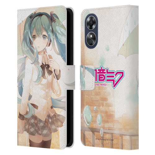 Hatsune Miku Graphics Rain Leather Book Wallet Case Cover For OPPO A17