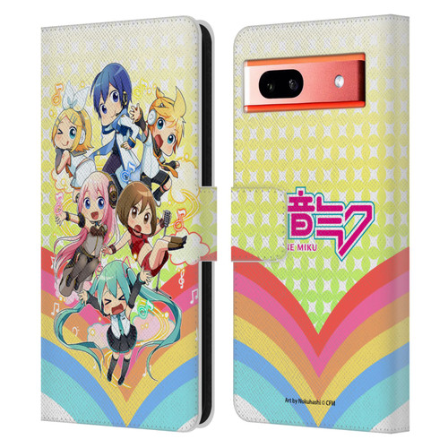 Hatsune Miku Virtual Singers Rainbow Leather Book Wallet Case Cover For Google Pixel 7a