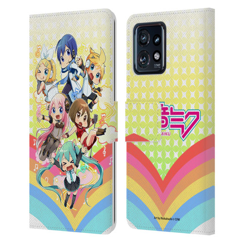 Hatsune Miku Virtual Singers Rainbow Leather Book Wallet Case Cover For Motorola Moto Edge 40 Pro