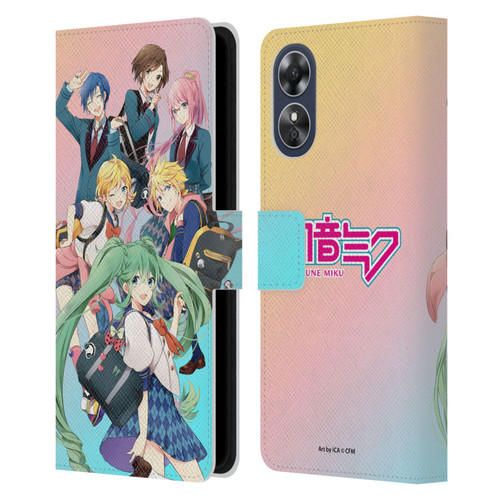 Hatsune Miku Virtual Singers High School Leather Book Wallet Case Cover For OPPO A17