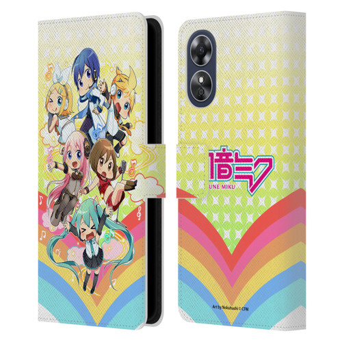 Hatsune Miku Virtual Singers Rainbow Leather Book Wallet Case Cover For OPPO A17