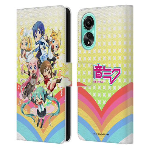 Hatsune Miku Virtual Singers Rainbow Leather Book Wallet Case Cover For OPPO A78 4G