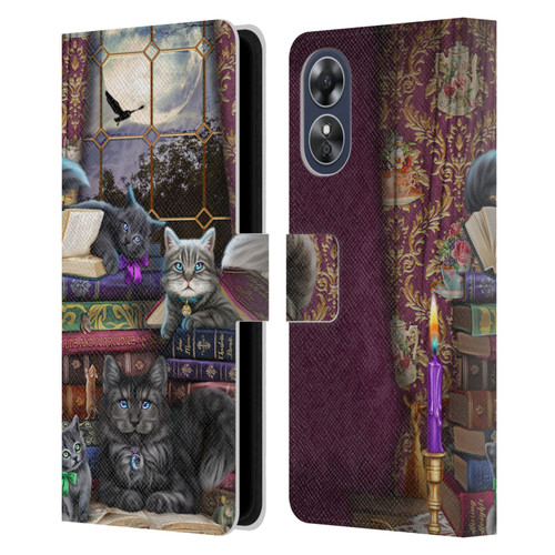 Brigid Ashwood Cats Storytime Cats And Books Leather Book Wallet Case Cover For OPPO A17