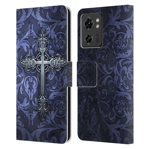 Brigid Ashwood Crosses Gothic Leather Book Wallet Case Cover For Motorola Moto Edge 40