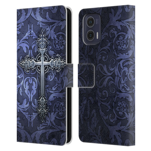 Brigid Ashwood Crosses Gothic Leather Book Wallet Case Cover For Motorola Moto G73 5G