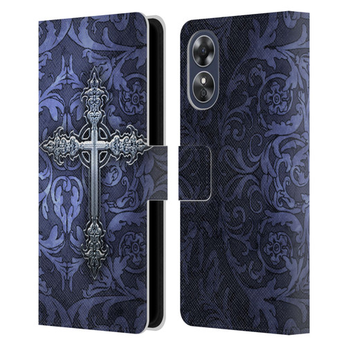 Brigid Ashwood Crosses Gothic Leather Book Wallet Case Cover For OPPO A17