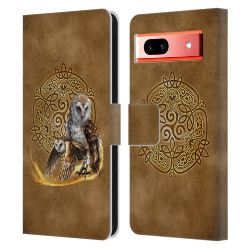 Brigid Ashwood Celtic Wisdom Owl Leather Book Wallet Case Cover For Google Pixel 7a