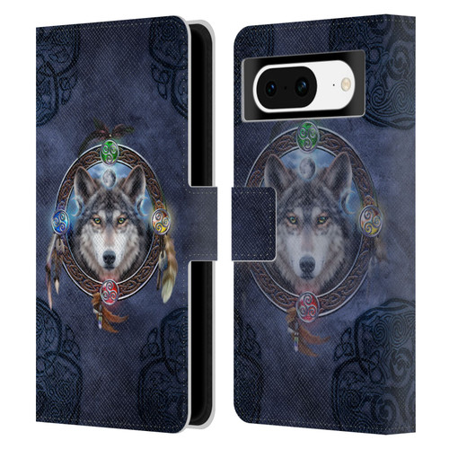 Brigid Ashwood Celtic Wisdom Wolf Guide Leather Book Wallet Case Cover For Google Pixel 8