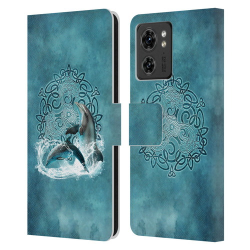 Brigid Ashwood Celtic Wisdom Dolphin Leather Book Wallet Case Cover For Motorola Moto Edge 40