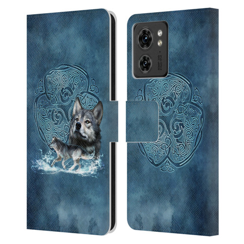 Brigid Ashwood Celtic Wisdom Wolf Leather Book Wallet Case Cover For Motorola Moto Edge 40