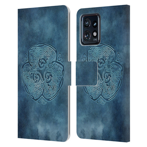 Brigid Ashwood Celtic Wisdom Knot Wolf Leather Book Wallet Case Cover For Motorola Moto Edge 40 Pro