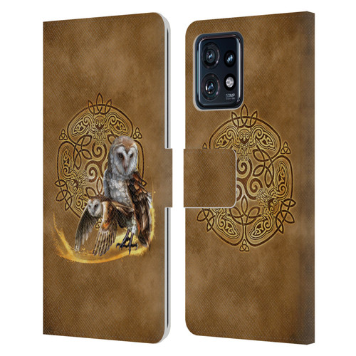 Brigid Ashwood Celtic Wisdom Owl Leather Book Wallet Case Cover For Motorola Moto Edge 40 Pro