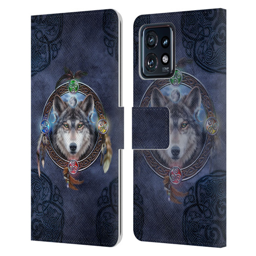 Brigid Ashwood Celtic Wisdom Wolf Guide Leather Book Wallet Case Cover For Motorola Moto Edge 40 Pro