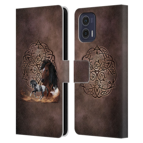 Brigid Ashwood Celtic Wisdom Horse Leather Book Wallet Case Cover For Motorola Moto G73 5G