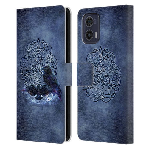 Brigid Ashwood Celtic Wisdom Raven Leather Book Wallet Case Cover For Motorola Moto G73 5G