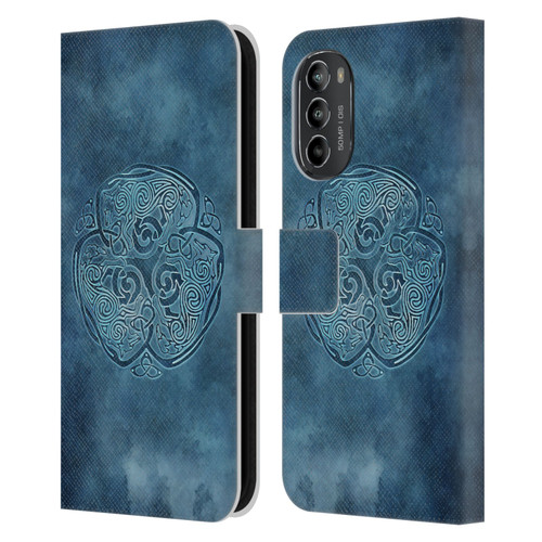 Brigid Ashwood Celtic Wisdom Knot Wolf Leather Book Wallet Case Cover For Motorola Moto G82 5G