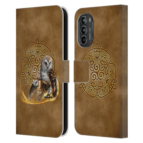 Brigid Ashwood Celtic Wisdom Owl Leather Book Wallet Case Cover For Motorola Moto G82 5G