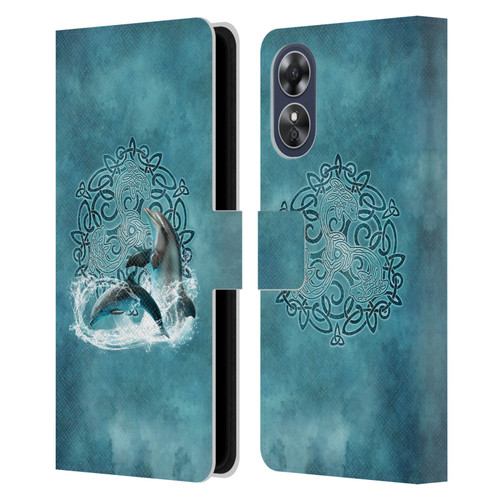 Brigid Ashwood Celtic Wisdom Dolphin Leather Book Wallet Case Cover For OPPO A17