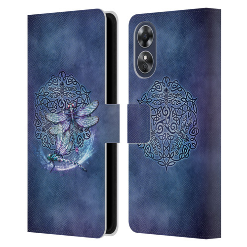 Brigid Ashwood Celtic Wisdom Dragonfly Leather Book Wallet Case Cover For OPPO A17