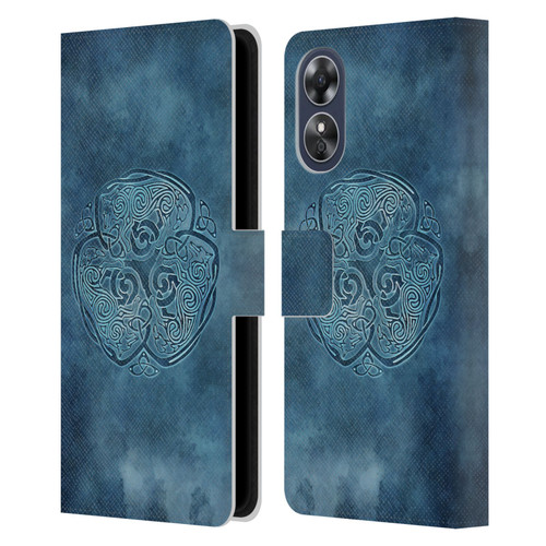 Brigid Ashwood Celtic Wisdom Knot Wolf Leather Book Wallet Case Cover For OPPO A17