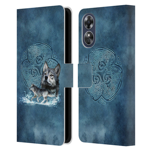 Brigid Ashwood Celtic Wisdom Wolf Leather Book Wallet Case Cover For OPPO A17