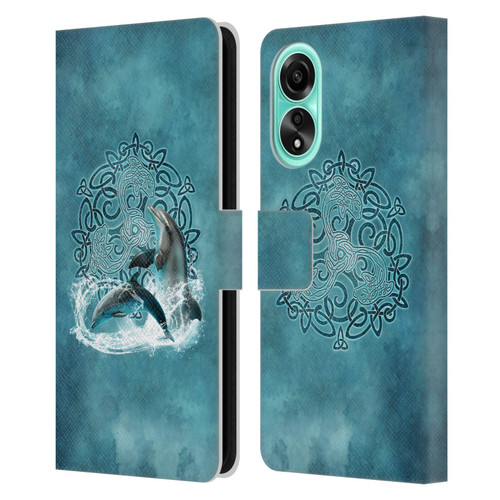 Brigid Ashwood Celtic Wisdom Dolphin Leather Book Wallet Case Cover For OPPO A78 4G