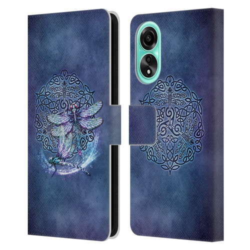 Brigid Ashwood Celtic Wisdom Dragonfly Leather Book Wallet Case Cover For OPPO A78 4G