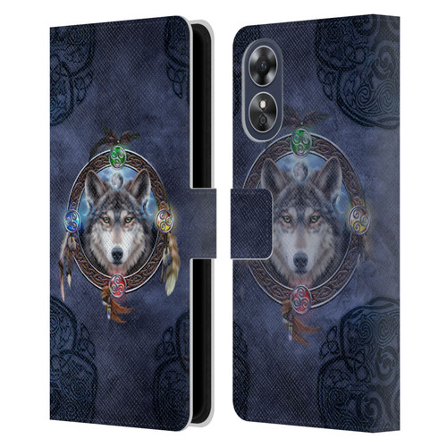 Brigid Ashwood Celtic Wisdom Wolf Guide Leather Book Wallet Case Cover For OPPO A17