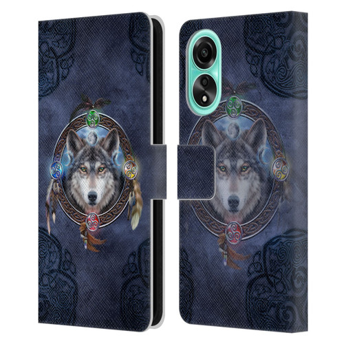 Brigid Ashwood Celtic Wisdom Wolf Guide Leather Book Wallet Case Cover For OPPO A78 4G