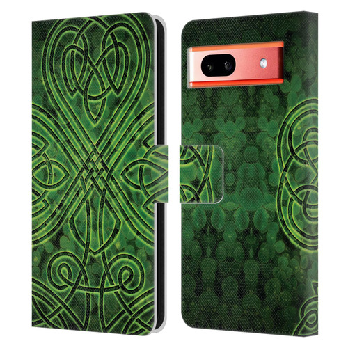 Brigid Ashwood Celtic Wisdom 3 Irish Shamrock Leather Book Wallet Case Cover For Google Pixel 7a