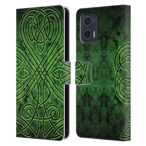 Brigid Ashwood Celtic Wisdom 3 Irish Shamrock Leather Book Wallet Case Cover For Motorola Moto G73 5G