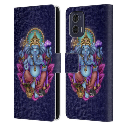 Brigid Ashwood Sacred Symbols Ganesha Leather Book Wallet Case Cover For Motorola Moto G73 5G