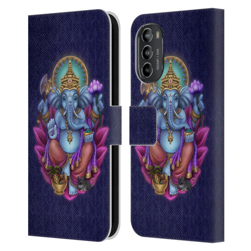 Brigid Ashwood Sacred Symbols Ganesha Leather Book Wallet Case Cover For Motorola Moto G82 5G