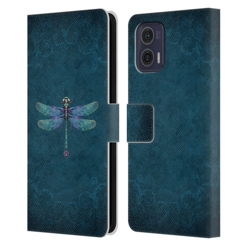 Brigid Ashwood Winged Things Dragonfly Leather Book Wallet Case Cover For Motorola Moto G73 5G