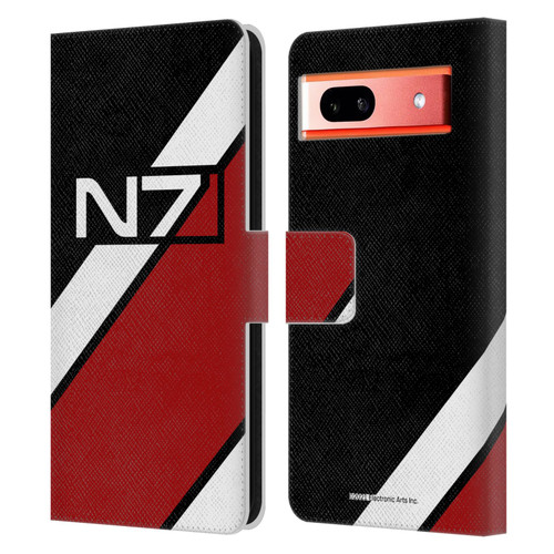 EA Bioware Mass Effect Graphics N7 Logo Stripes Leather Book Wallet Case Cover For Google Pixel 7a