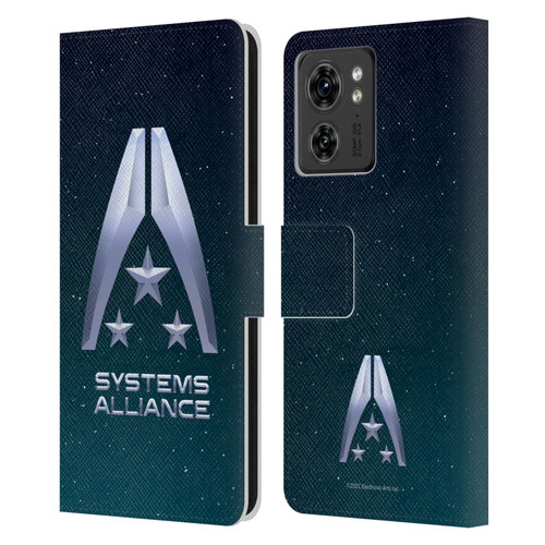 EA Bioware Mass Effect Graphics Systems Alliance Logo Leather Book Wallet Case Cover For Motorola Moto Edge 40