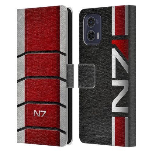 EA Bioware Mass Effect Graphics N7 Logo Armor Leather Book Wallet Case Cover For Motorola Moto G73 5G