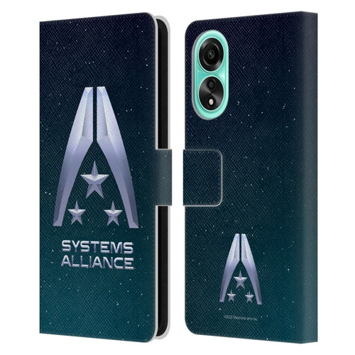 EA Bioware Mass Effect Graphics Systems Alliance Logo Leather Book Wallet Case Cover For OPPO A78 4G