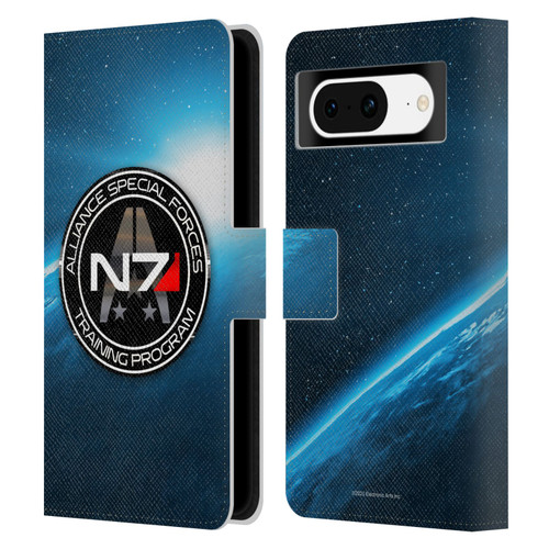 EA Bioware Mass Effect 3 Badges And Logos N7 Training Program Leather Book Wallet Case Cover For Google Pixel 8