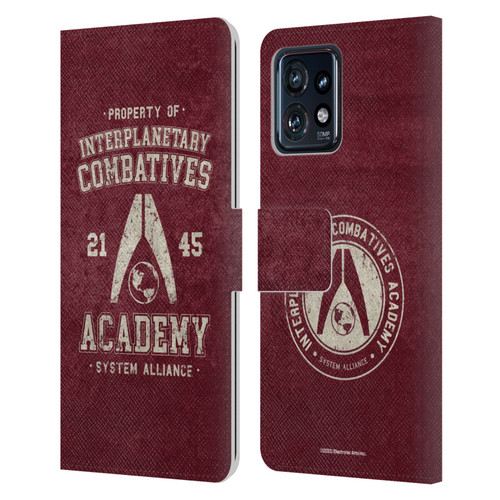 EA Bioware Mass Effect 3 Badges And Logos Interplanetary Combatives Leather Book Wallet Case Cover For Motorola Moto Edge 40 Pro