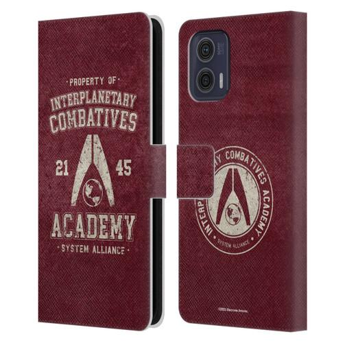 EA Bioware Mass Effect 3 Badges And Logos Interplanetary Combatives Leather Book Wallet Case Cover For Motorola Moto G73 5G