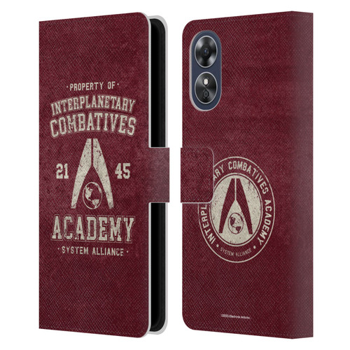 EA Bioware Mass Effect 3 Badges And Logos Interplanetary Combatives Leather Book Wallet Case Cover For OPPO A17