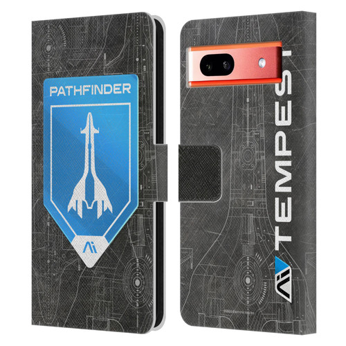 EA Bioware Mass Effect Andromeda Graphics Pathfinder Badge Leather Book Wallet Case Cover For Google Pixel 7a